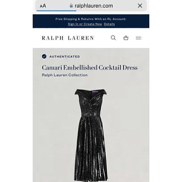 Ralph Lauren Purple Label Camari Sequin Cocktail Dress 4 Embellished Gown $4790 - Picture 4 of 16